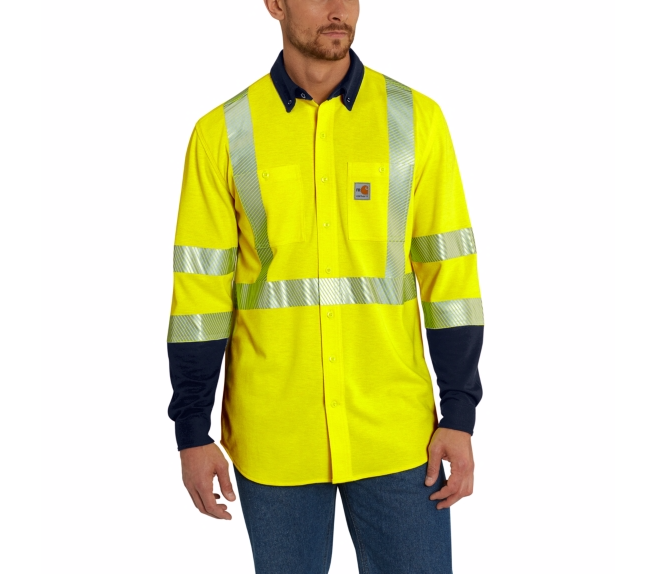 Carhartt Men's Flame-Resistant High Visibility Force Hybrid Shirt